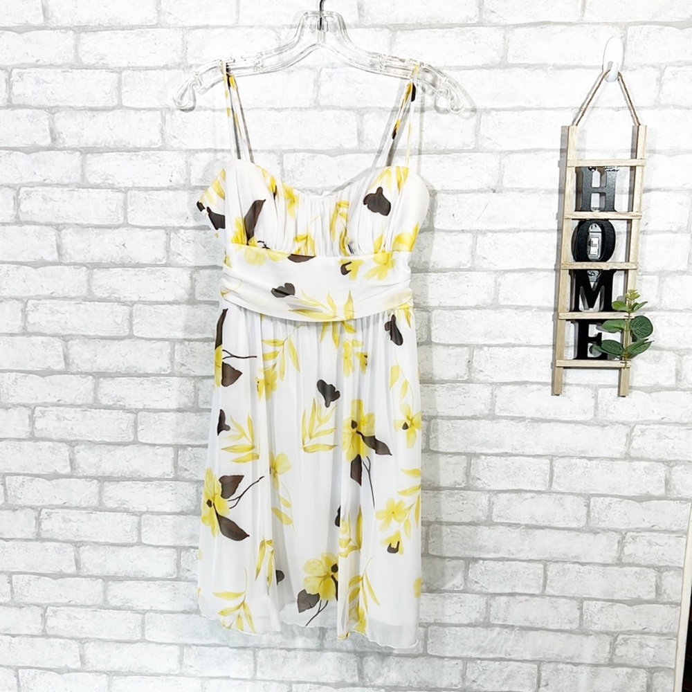 Speechless white yellow and brown dress size Large